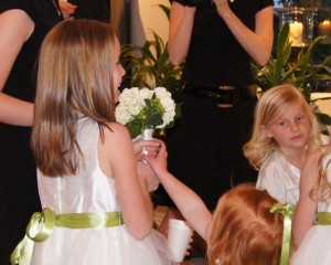 Catching the bouquet