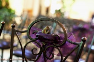 Purple sash on Ivy House Weddings chair