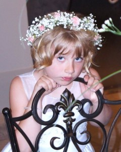 Tired flower girl at the end of the night!