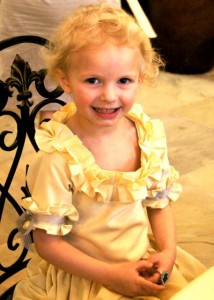 Little yellow dressed girl at a Utah wedding