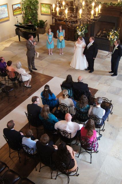 Cathedral feel ceremony at Salt Lake City wedding reception center