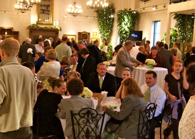 Guests enjoying the atmosphere at Ivy House - one of Western Garden's wedding reception centers in Utah.