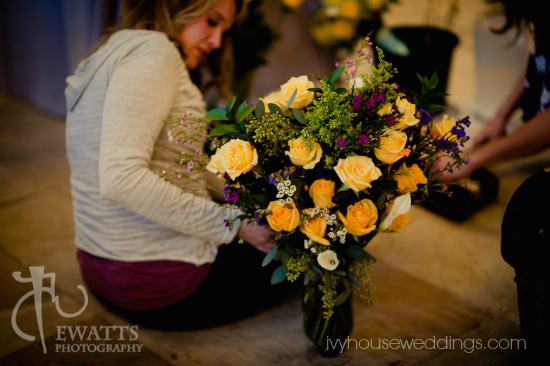 arranging flowers at reception venues in Utah 5-7-14