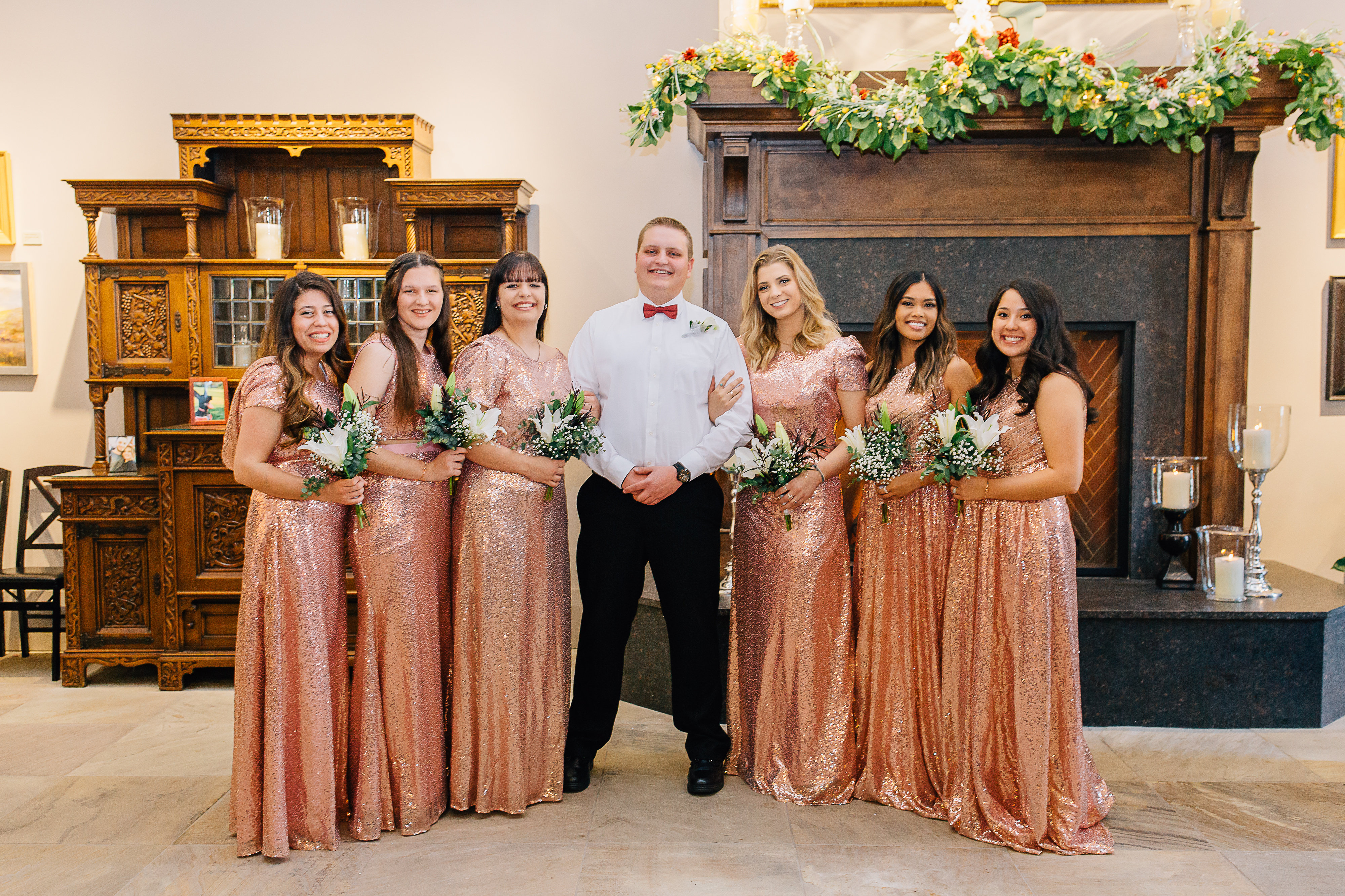 non-traditional bride chooses a Man of Honor to join the bridesmaids